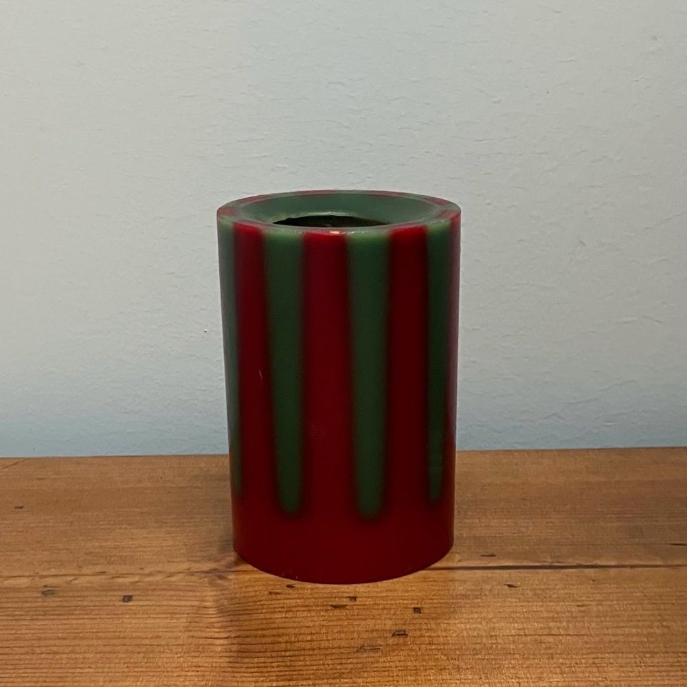 Gently Used Red and Green Christmas Candle